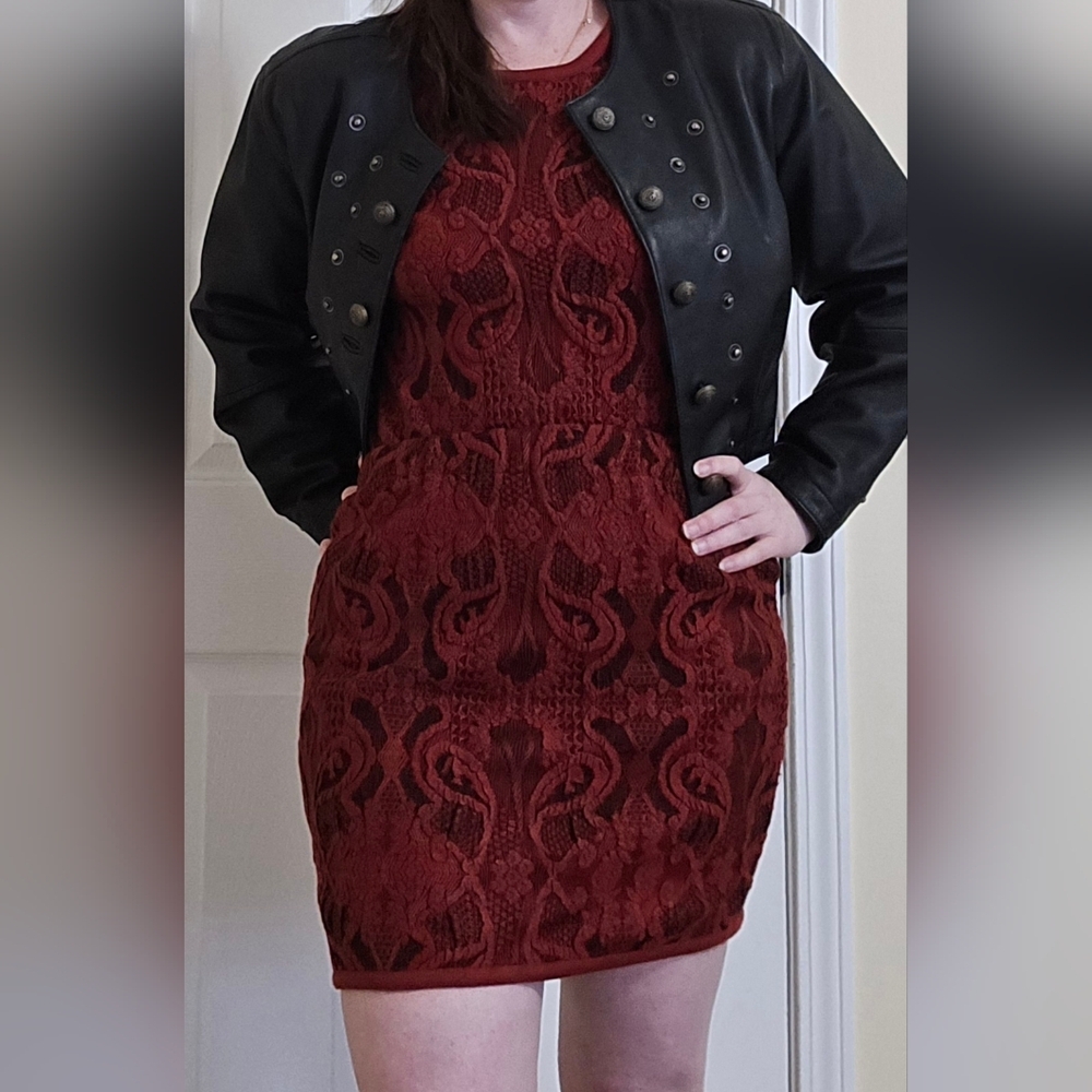 COOGI Set Red and Black Knit Sweater And Skirt